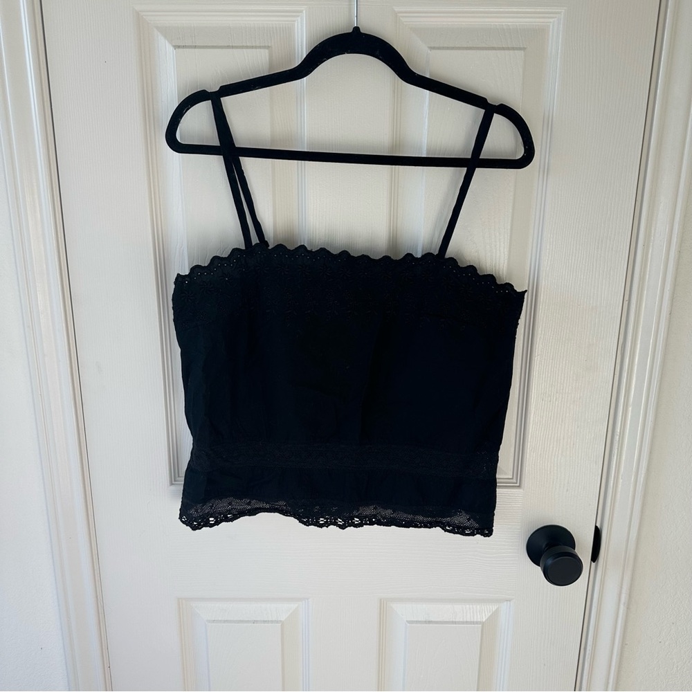 Gap Body black eyelet lace camisole